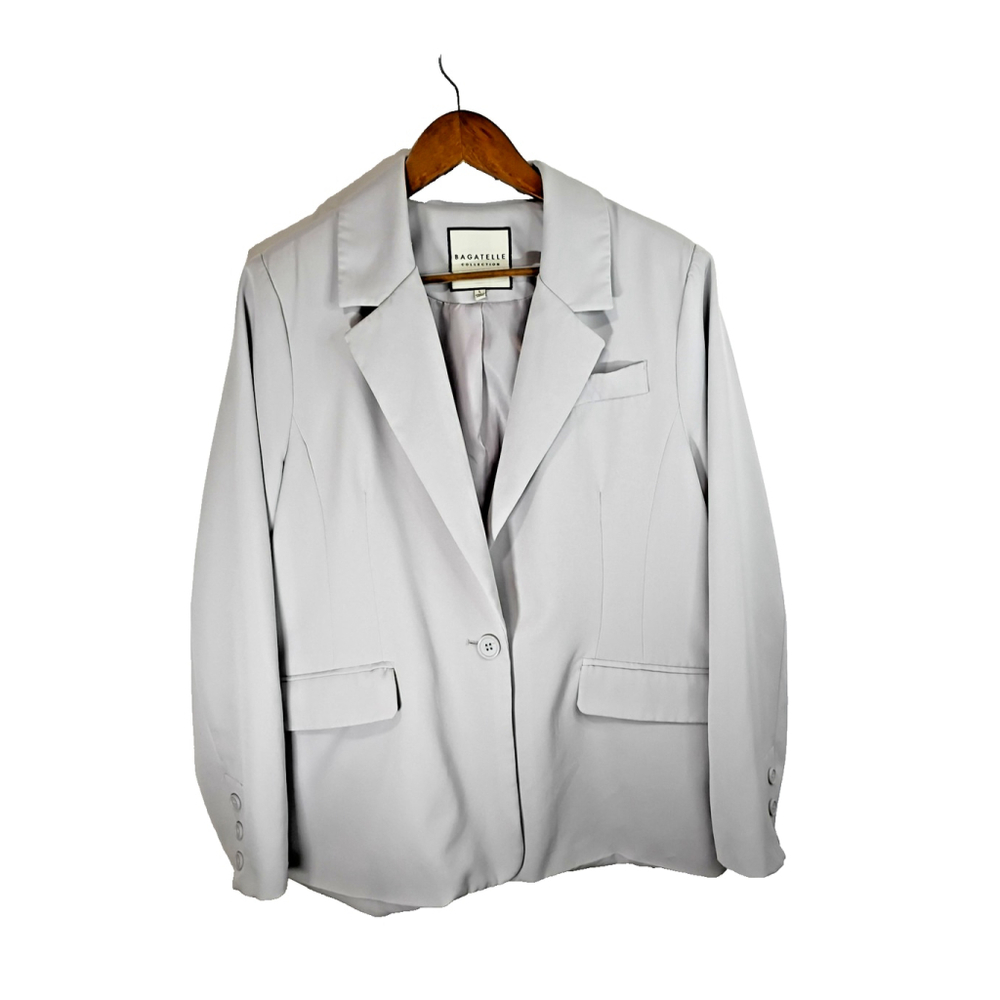 Bagatelle Collection Blazer Large Oversized Notch Lapel Gray City Spring - Picture 2 of 9